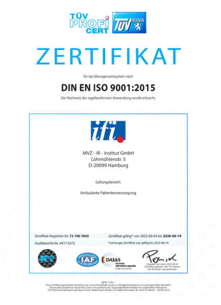 Das ifi-Qualitätsmanagement ist seit dem 04.9.202023 DIN EN ISO 9001:2015 - zertifiziert